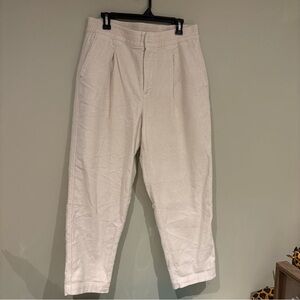 Off White Corduroy Cropped Pants